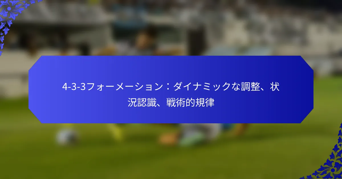 4-3-3フォーメーション：ダイナミックな調整、状況認識、戦術的規律